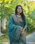 তাতে তৈরি সফট সিল্ক কাতান থ্রি পিছ - Image 2