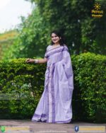 সুতি গ্রামীন চেক শাড়ী - Image 4