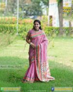 সুতি গ্রামীন চেক শাড়ী - Image 4