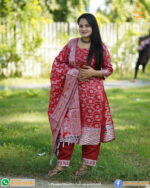 তাতে তৈরি সফট সিল্ক কাতান থ্রি পিছ - Image 2